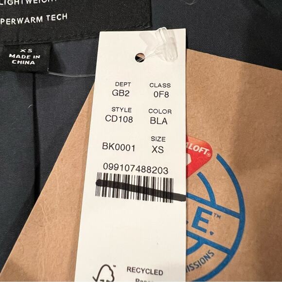 J.CREW Stowe Puffer Jacket with PrimaLoft Black Quilted Long Pockets Size XS NEW - Picture 6 of 10